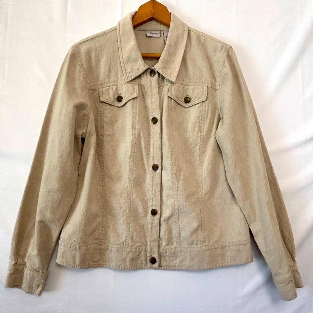 SPIEGEL Linen Blend Button Front Jacket Size 12